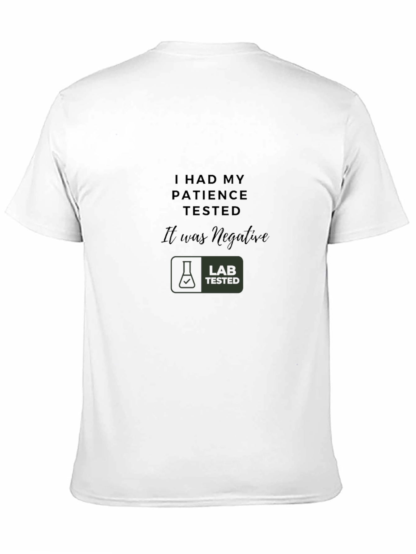 Humorous Patience Tested Graphic Tee - Black