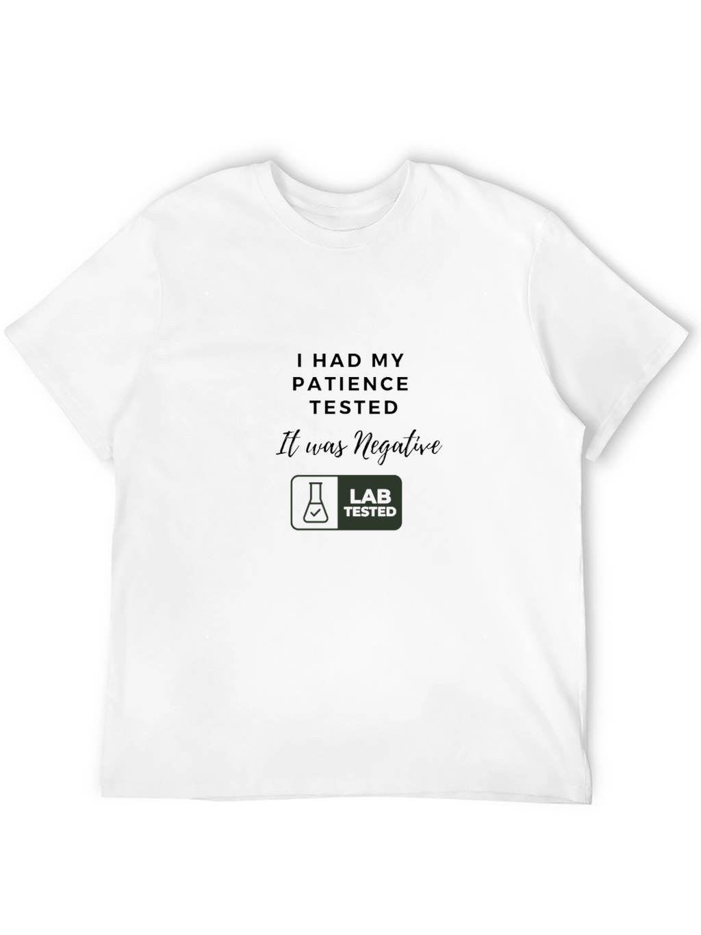 Humorous Patience Tested Graphic Tee - Black