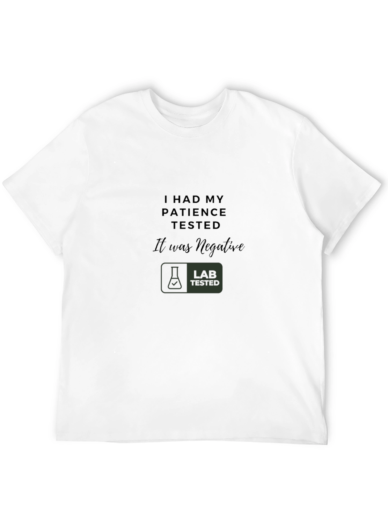 Humorous Patience Tested Graphic Tee - Black