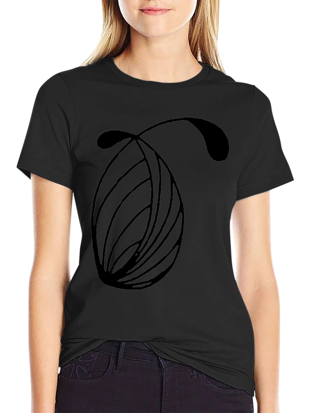 Modern Abstract Graphic Black T-Shirt