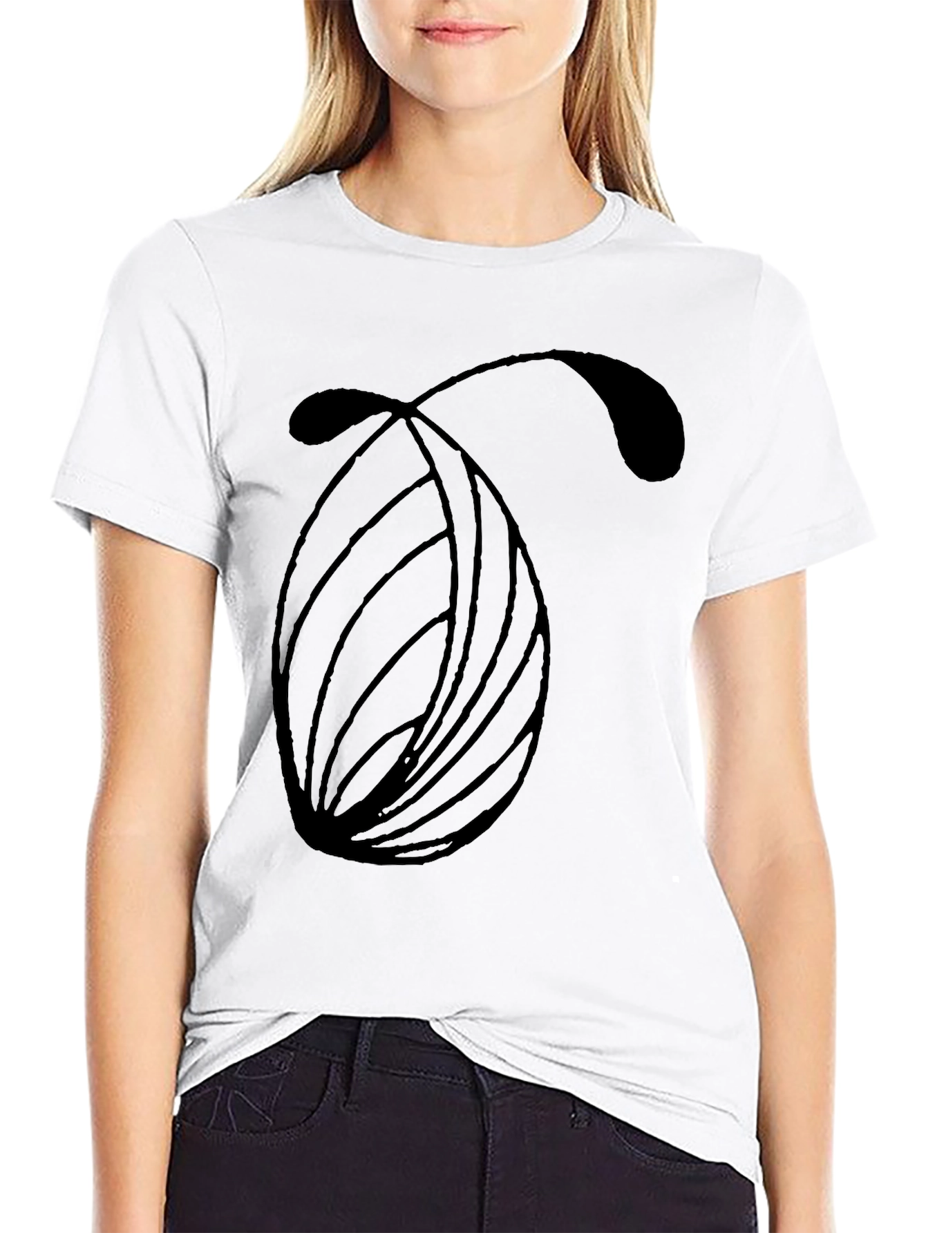 Modern Abstract Graphic Black T-Shirt