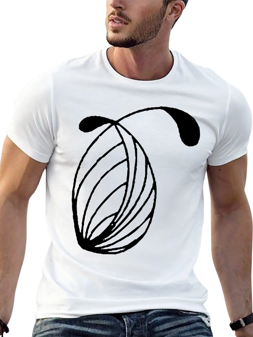 Modern Abstract Graphic Black T-Shirt