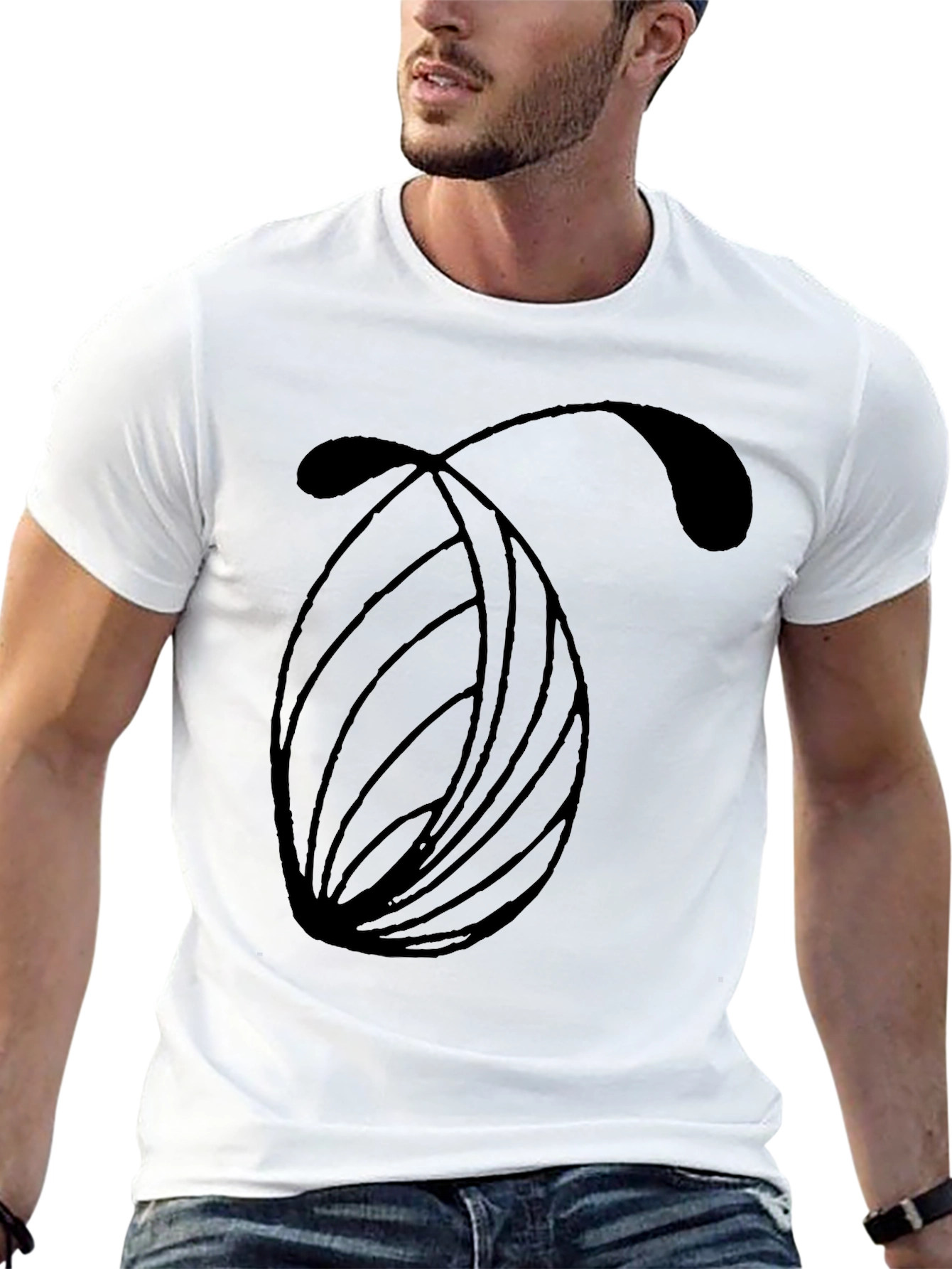 Modern Abstract Graphic Black T-Shirt