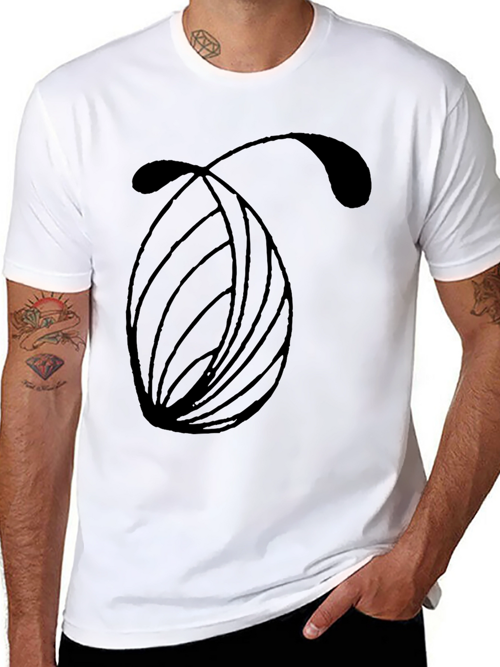 Modern Abstract Graphic Black T-Shirt