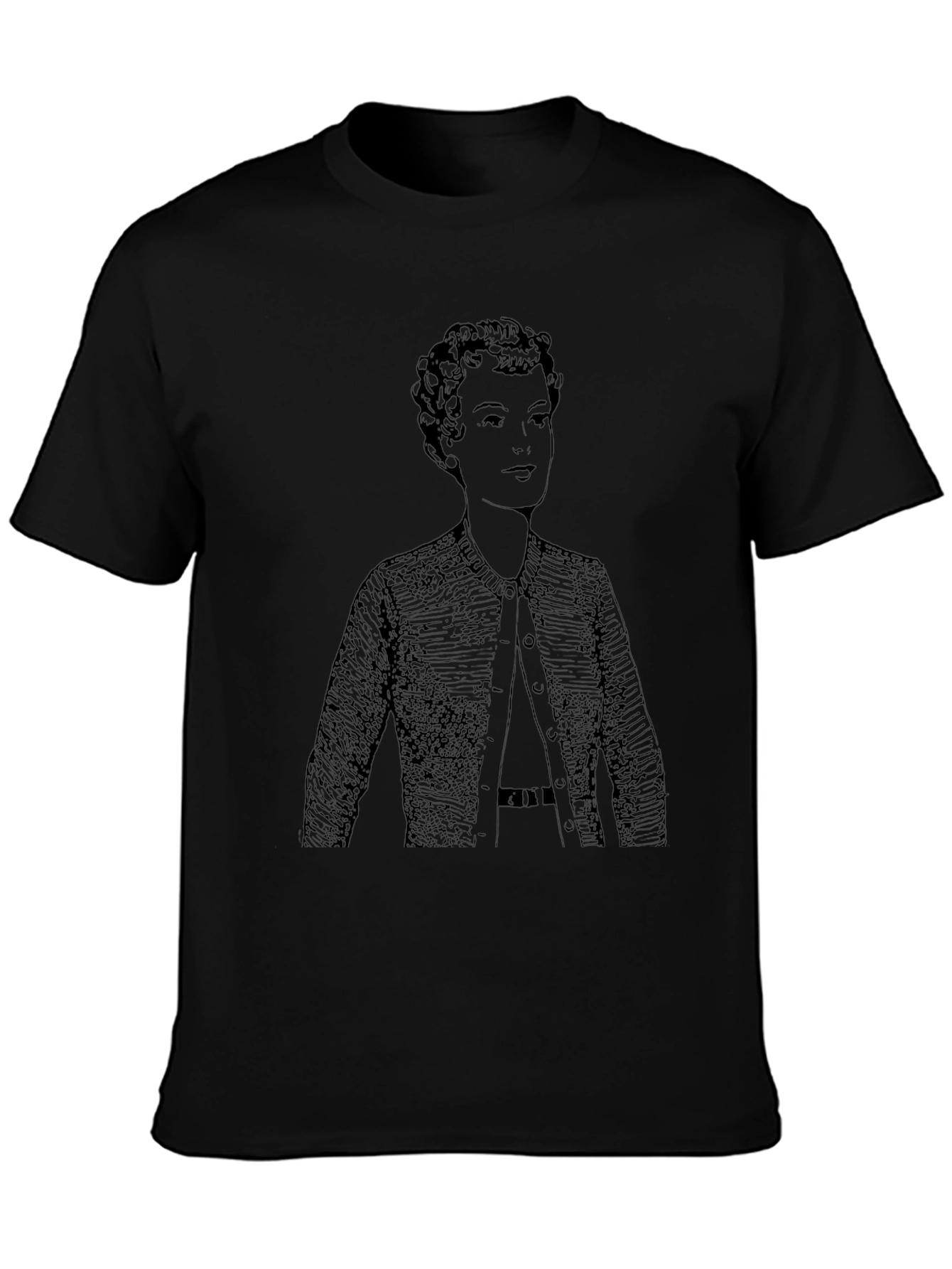 Woman in Cardigan T-Shirt