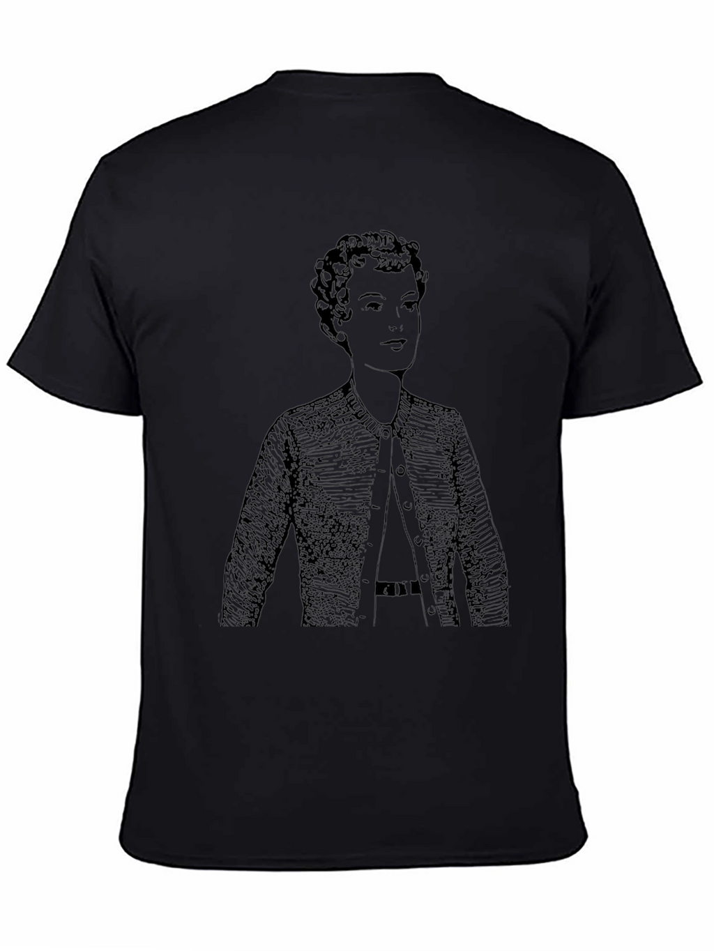 Woman in Cardigan T-Shirt