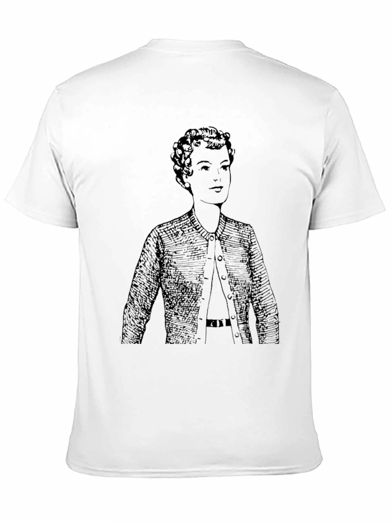 Woman in Cardigan T-Shirt