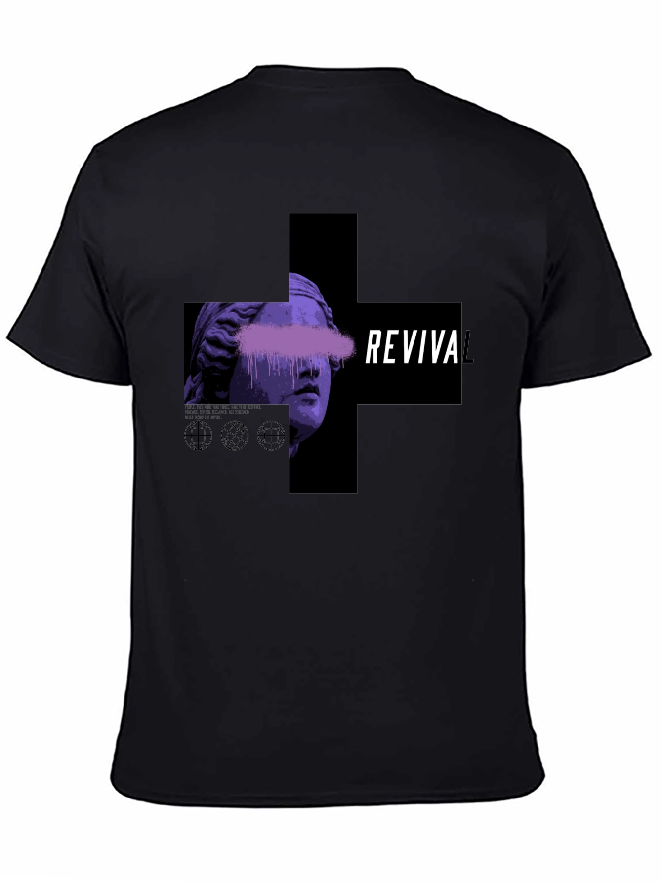 Revival Graphic Print Black T-Shirt