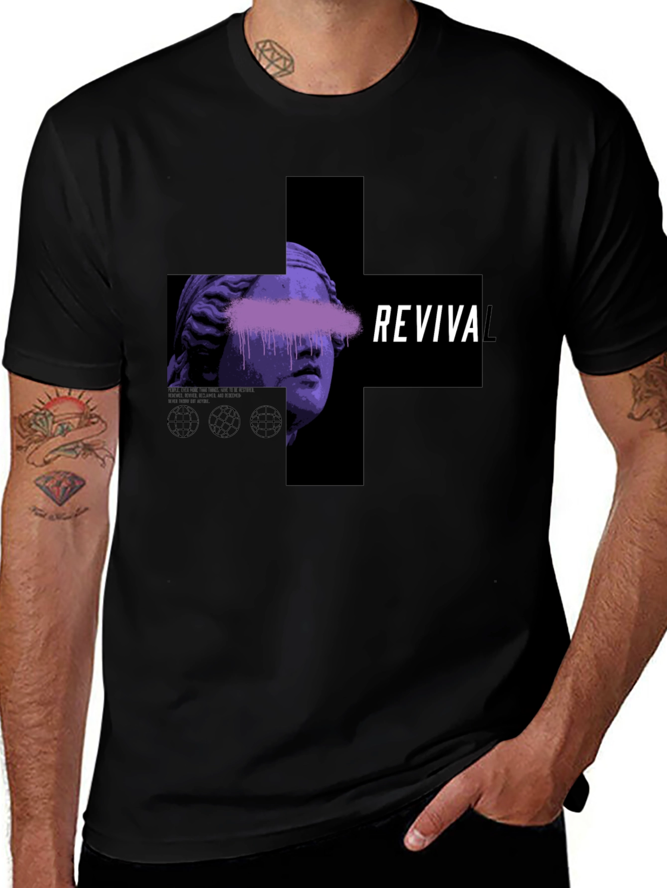 Revival Graphic Print Black T-Shirt