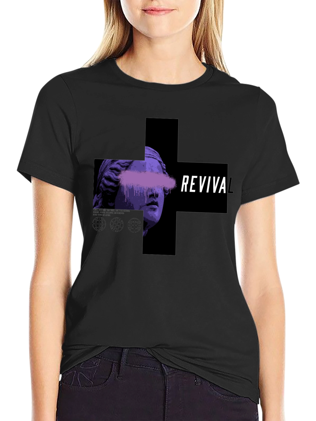 Revival Graphic Print Black T-Shirt