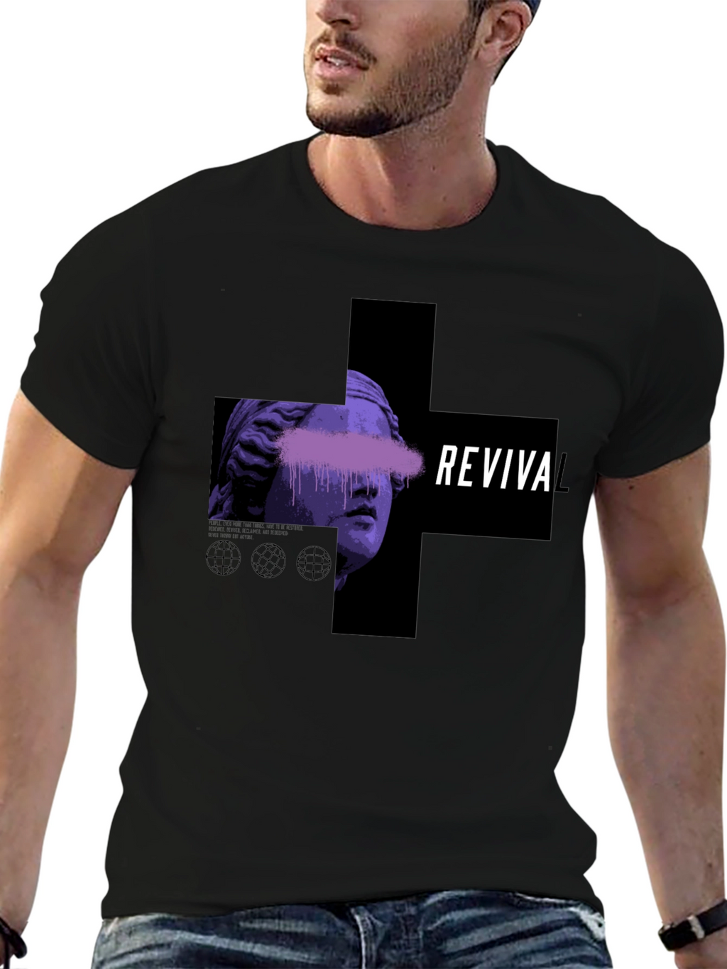 Revival Graphic Print Black T-Shirt