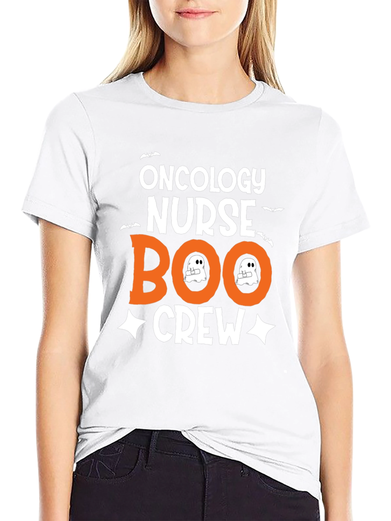 Oncology Nurse Boo Crew T-Shirt - Halloween Tee