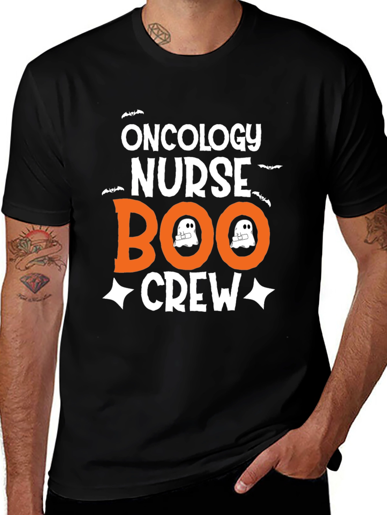 Oncology Nurse Boo Crew T-Shirt - Halloween Tee
