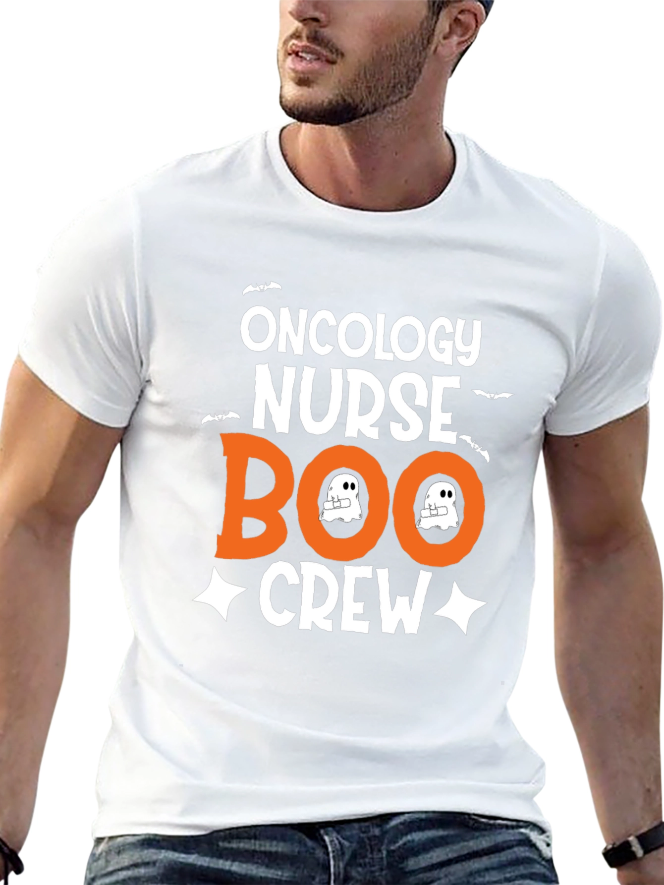 Oncology Nurse Boo Crew T-Shirt - Halloween Tee