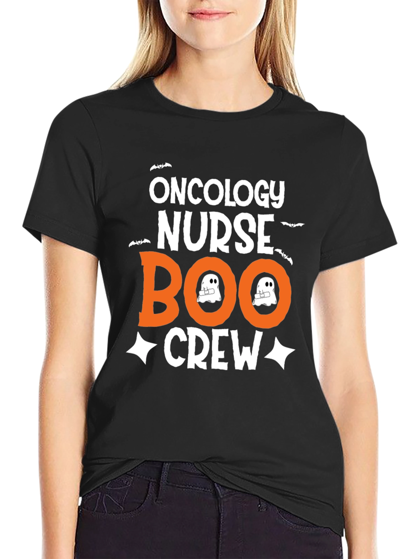 Oncology Nurse Boo Crew T-Shirt - Halloween Tee