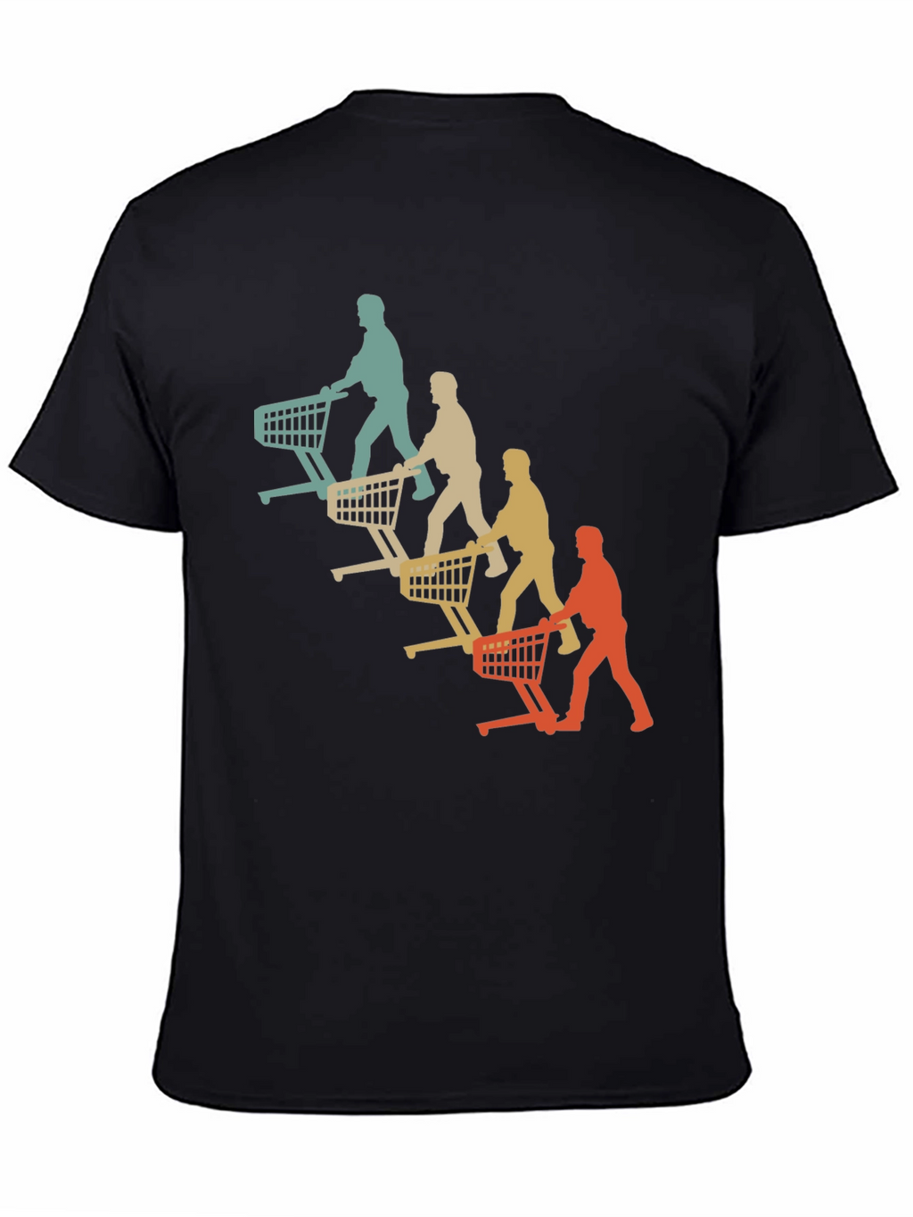 Retro Shopping Cart Silhouette Graphic T-Shirt