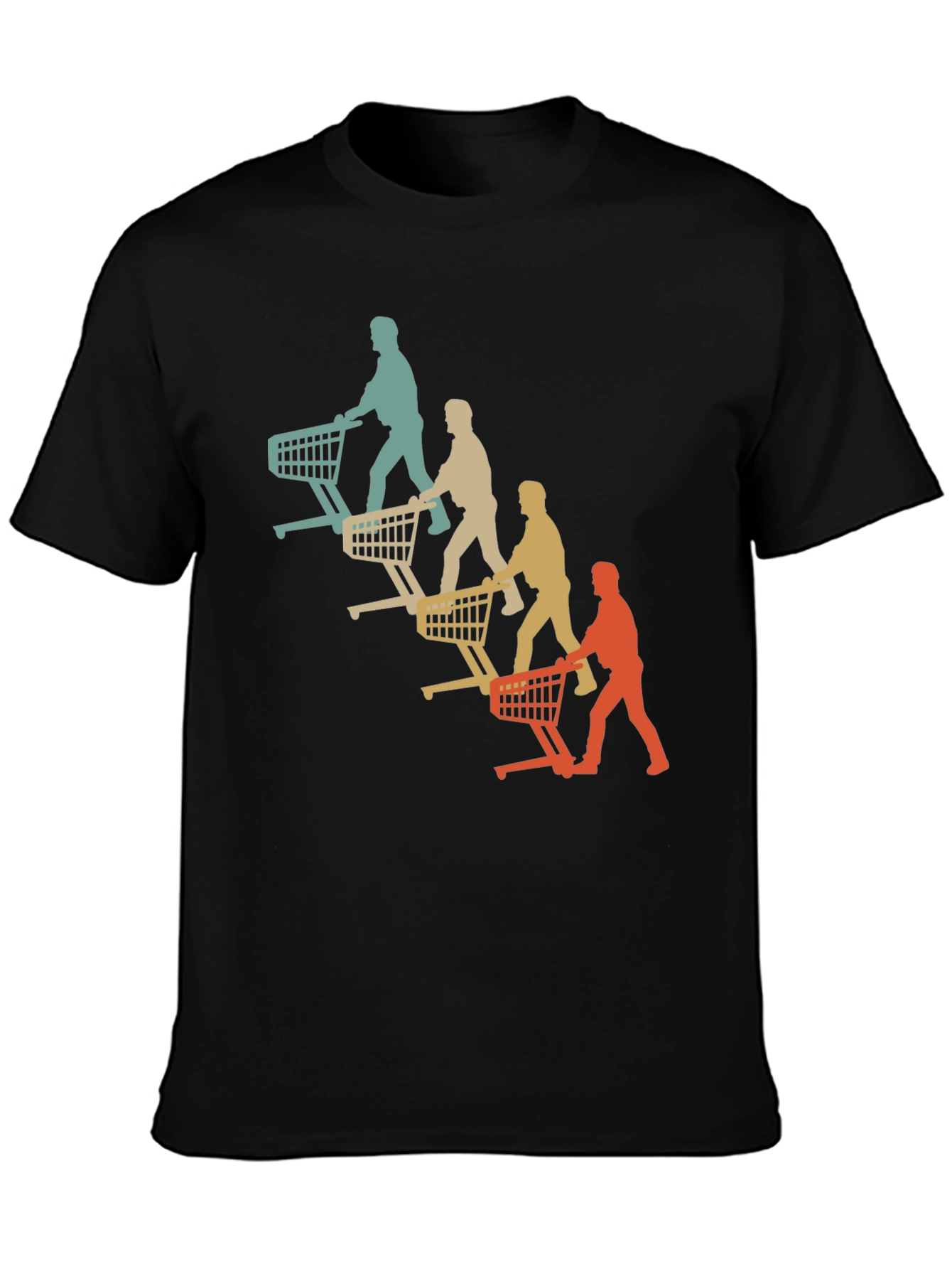 Retro Shopping Cart Silhouette Graphic T-Shirt