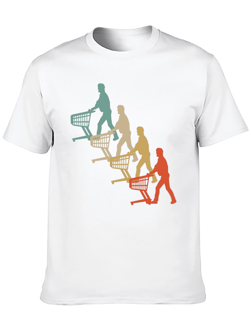 Retro Shopping Cart Silhouette Graphic T-Shirt