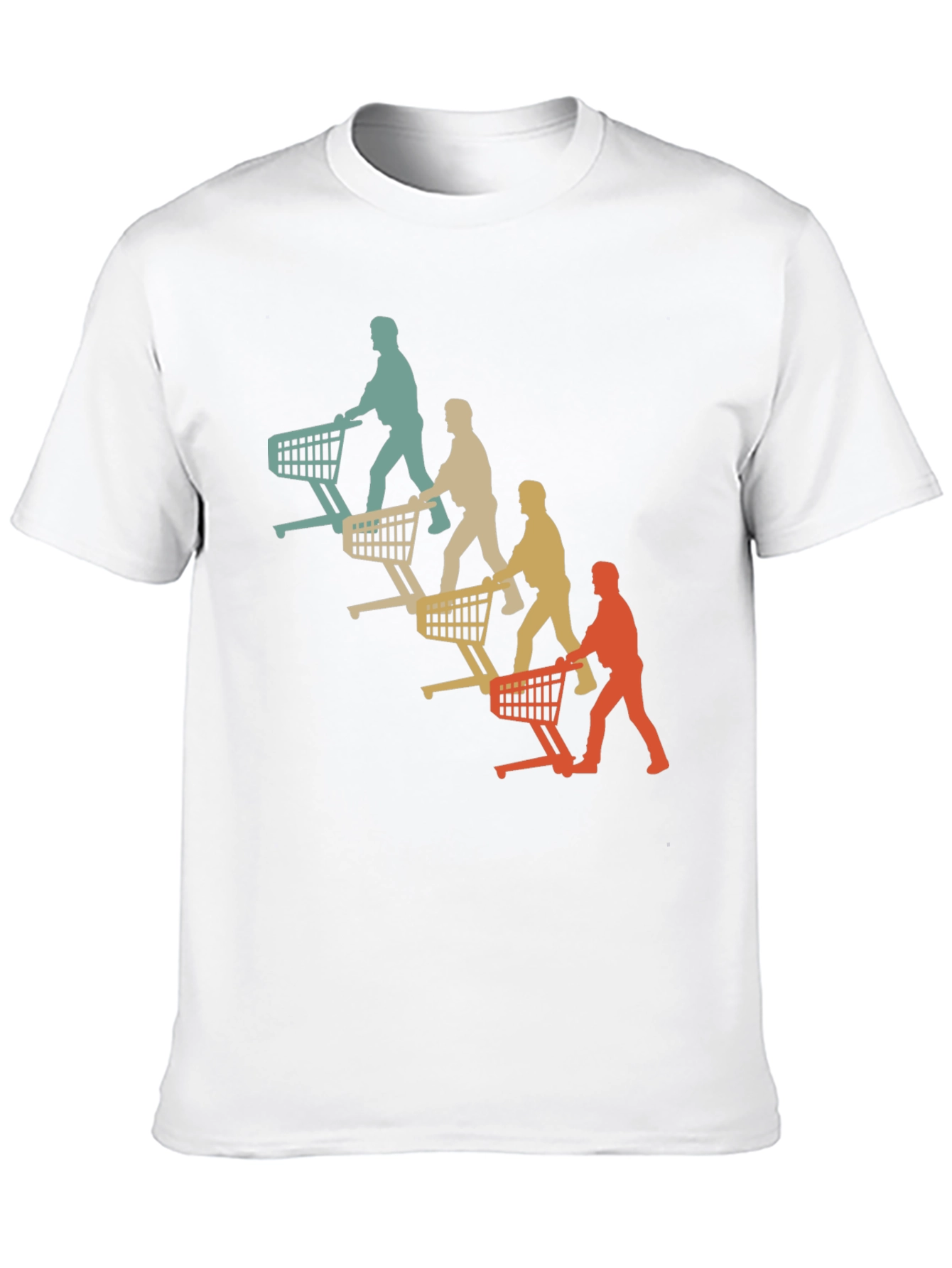 Retro Shopping Cart Silhouette Graphic T-Shirt