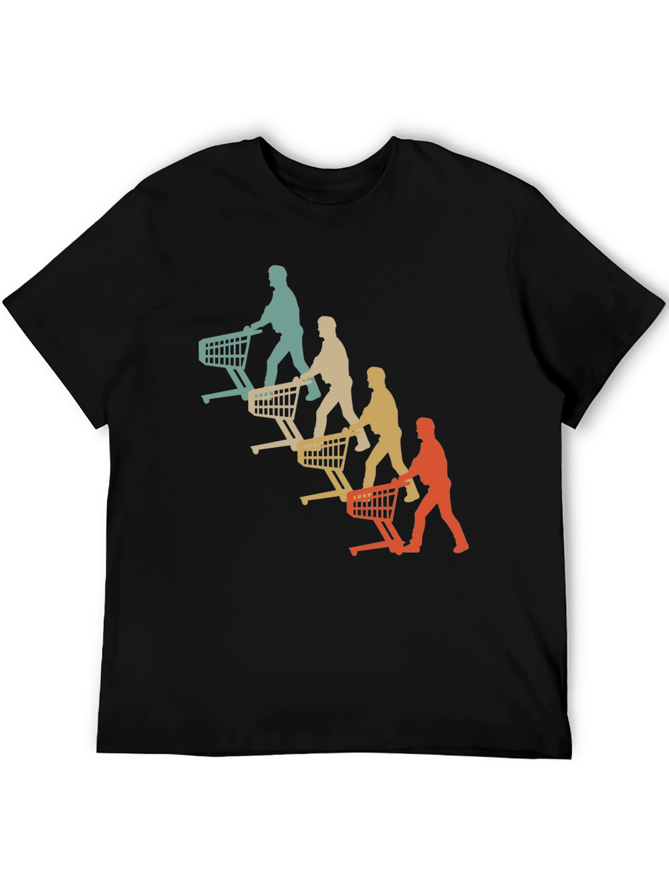 Retro Shopping Cart Silhouette Graphic T-Shirt