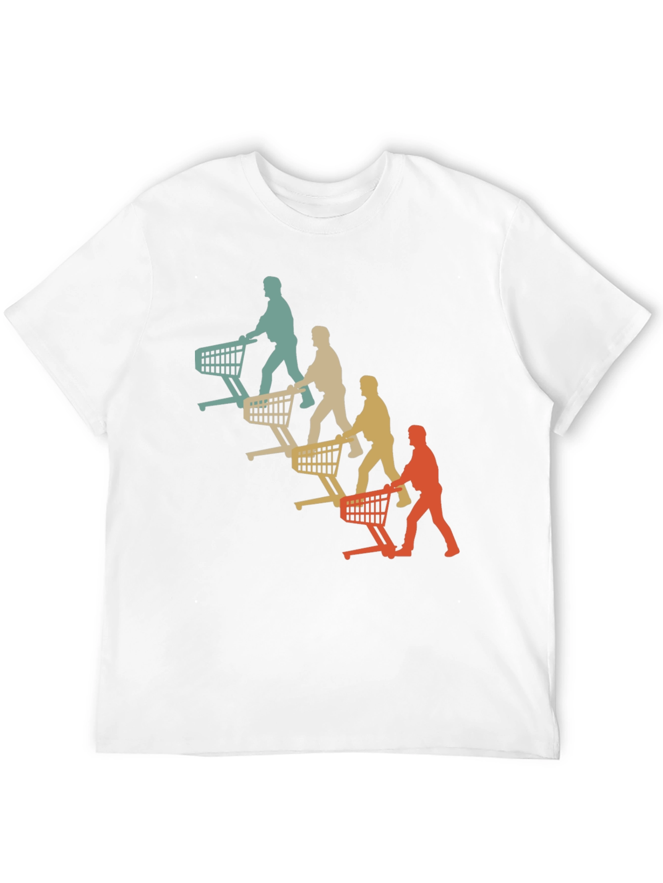 Retro Shopping Cart Silhouette Graphic T-Shirt