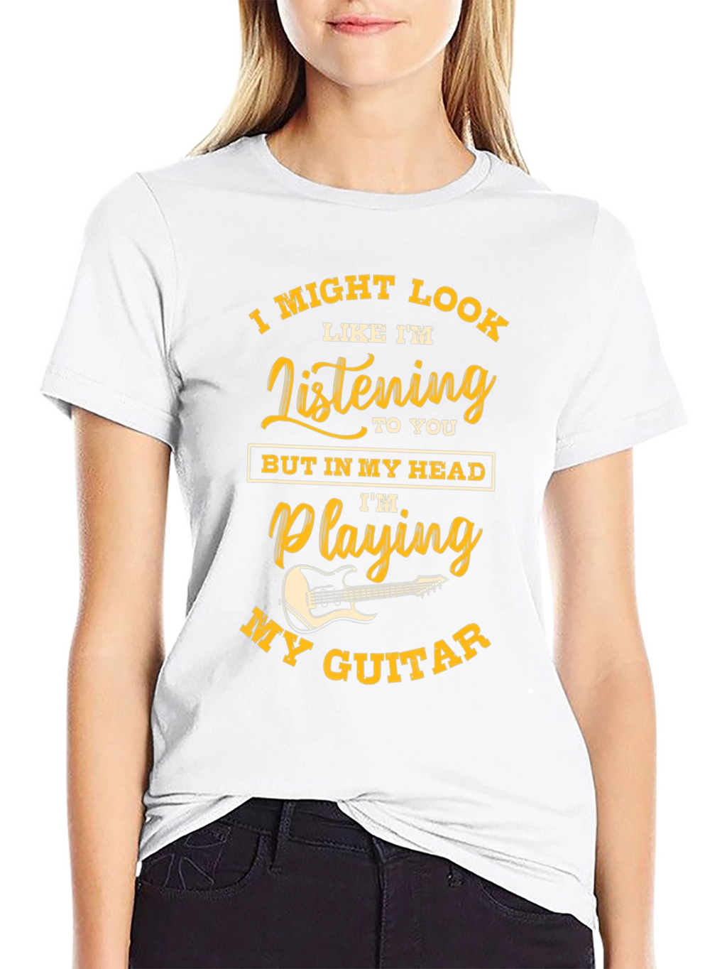 Musicians Humor Tee - Im Playing My Guitar