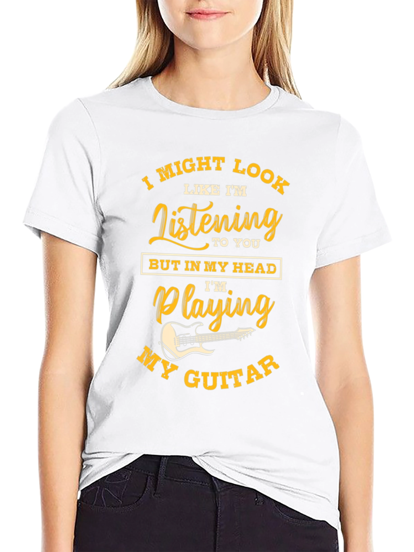 Musicians Humor Tee - Im Playing My Guitar