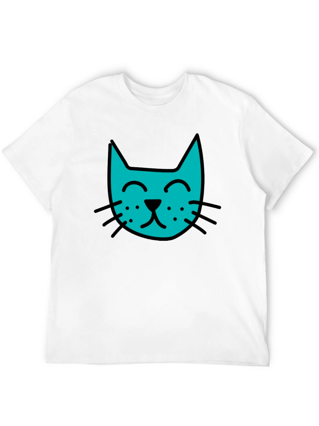 Cool Cat Tee - Black Cotton Blend Casual T-Shirt