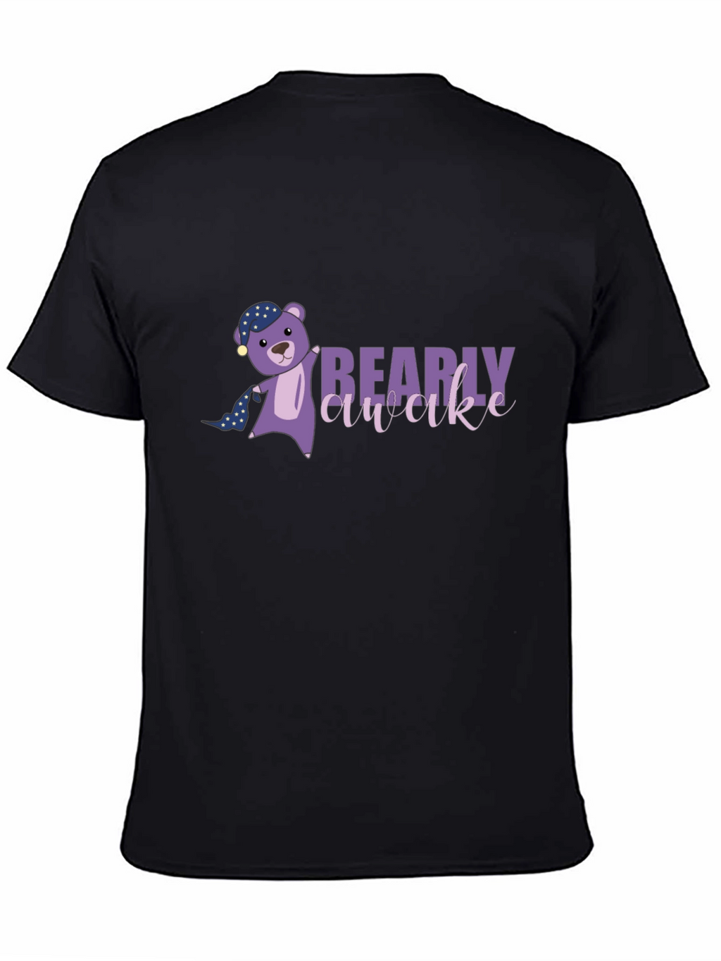 Bearly Awake Graphic Tee - Black Cotton T-Shirt