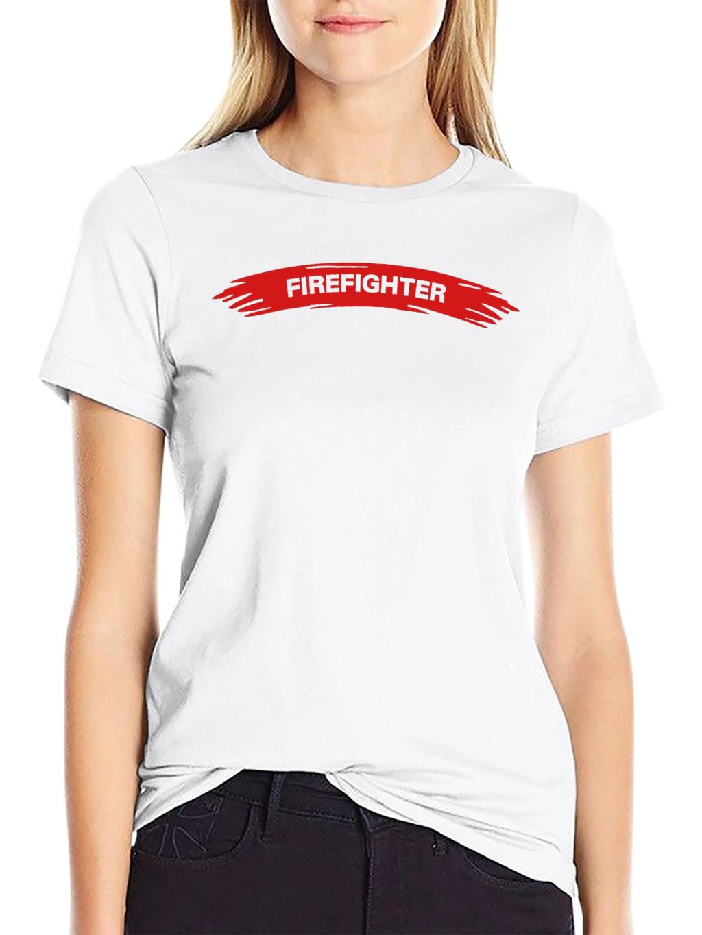 Firefighter Graphic Tee - Black Crew Neck T-Shirt