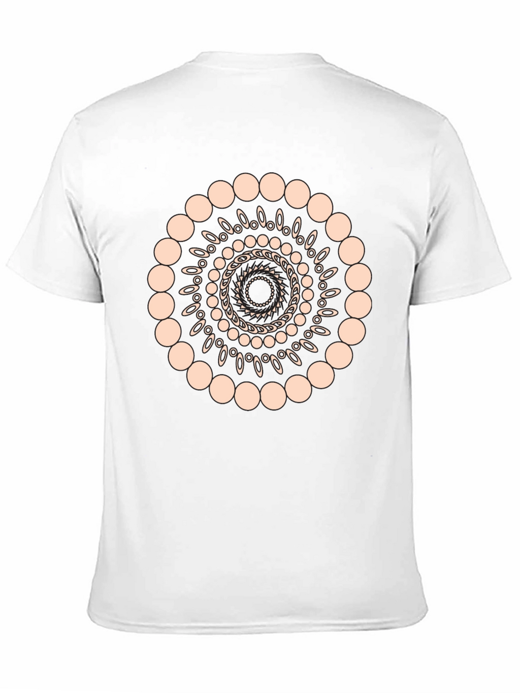 Geometric Spiral Graphic Print Black T-Shirt