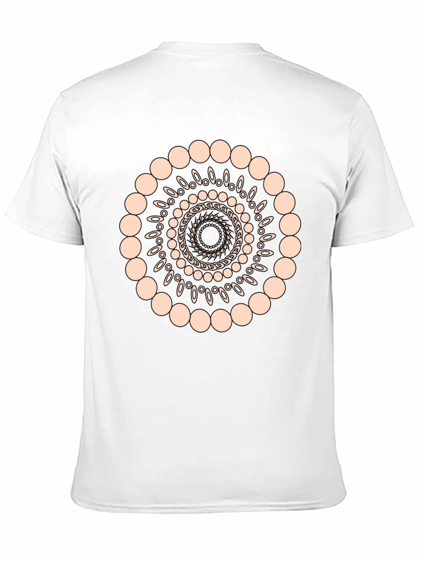 Geometric Spiral Graphic Print Black T-Shirt