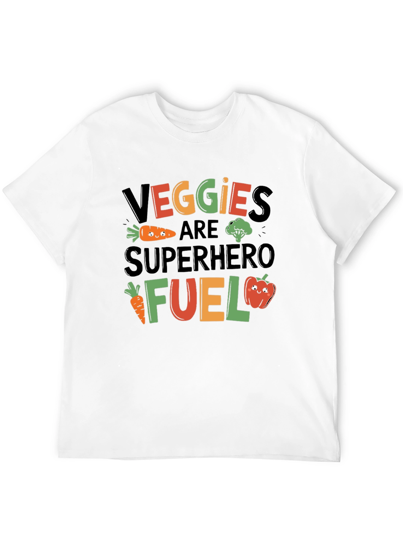 Veggies Superhero Fuel Black Graphic T-Shirt