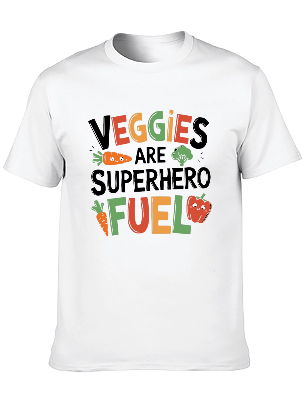Veggies Superhero Fuel Black Graphic T-Shirt