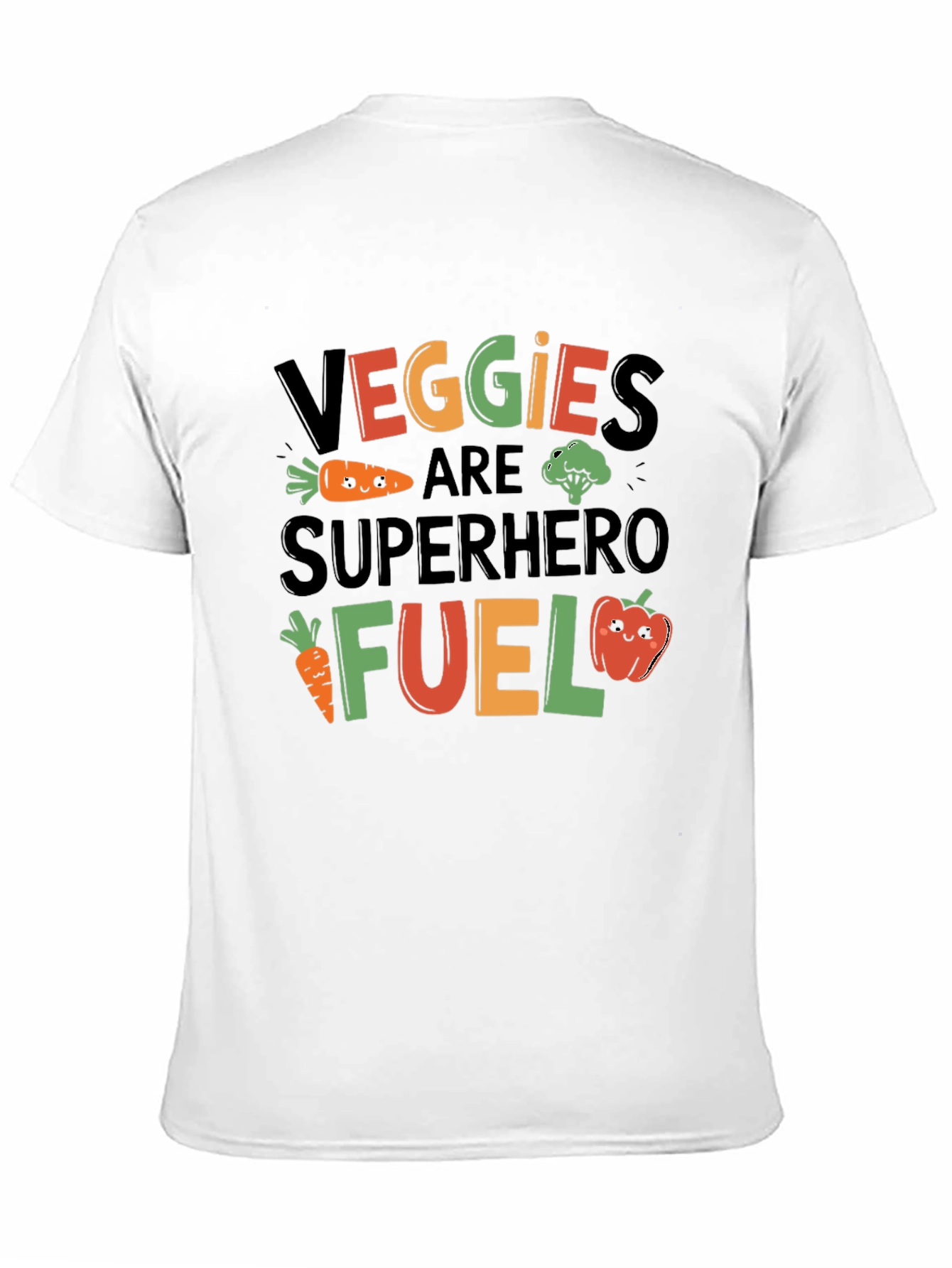 Veggies Superhero Fuel Black Graphic T-Shirt