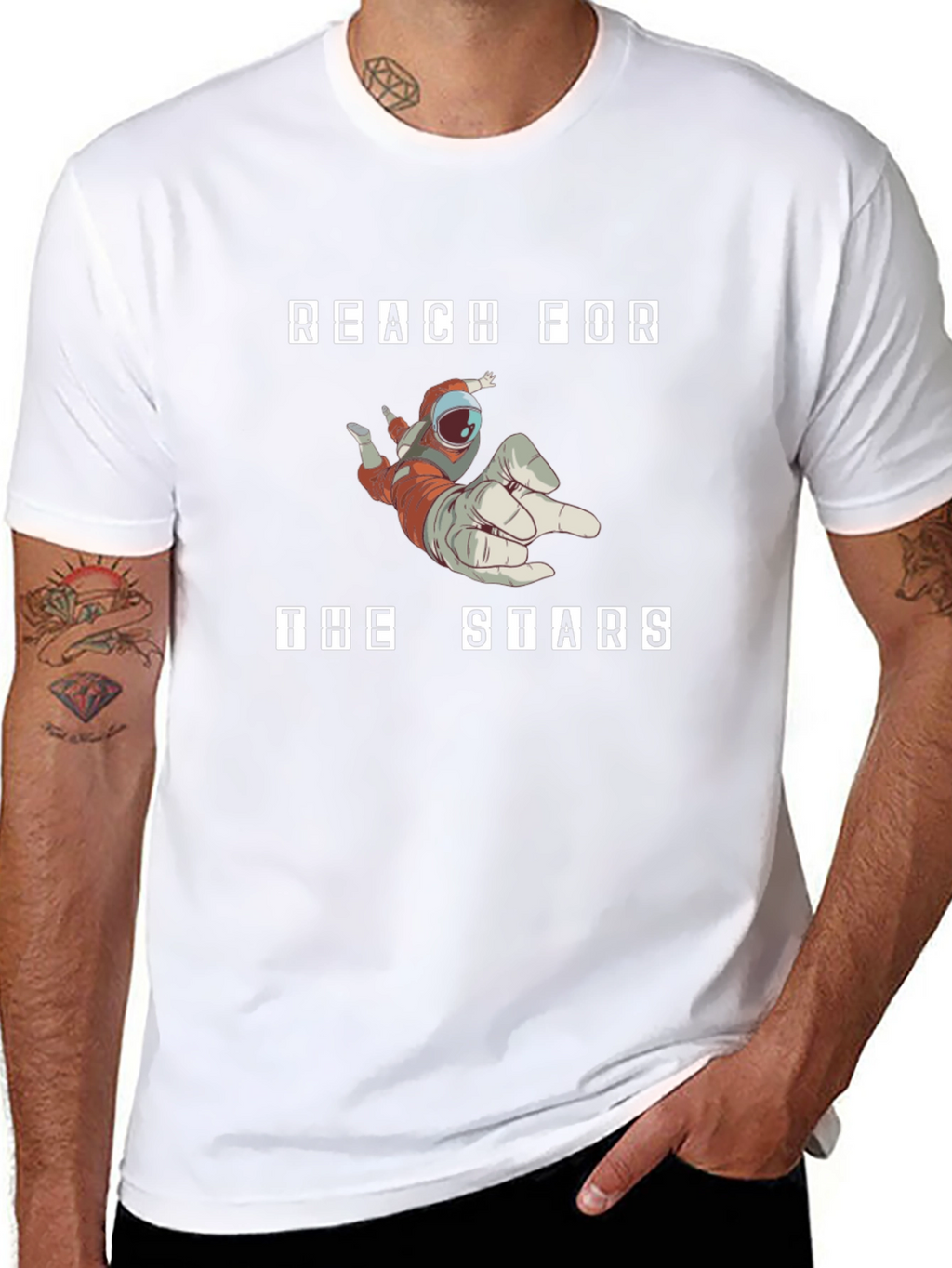 Reach For The Stars Astronaut T-Shirt - Black