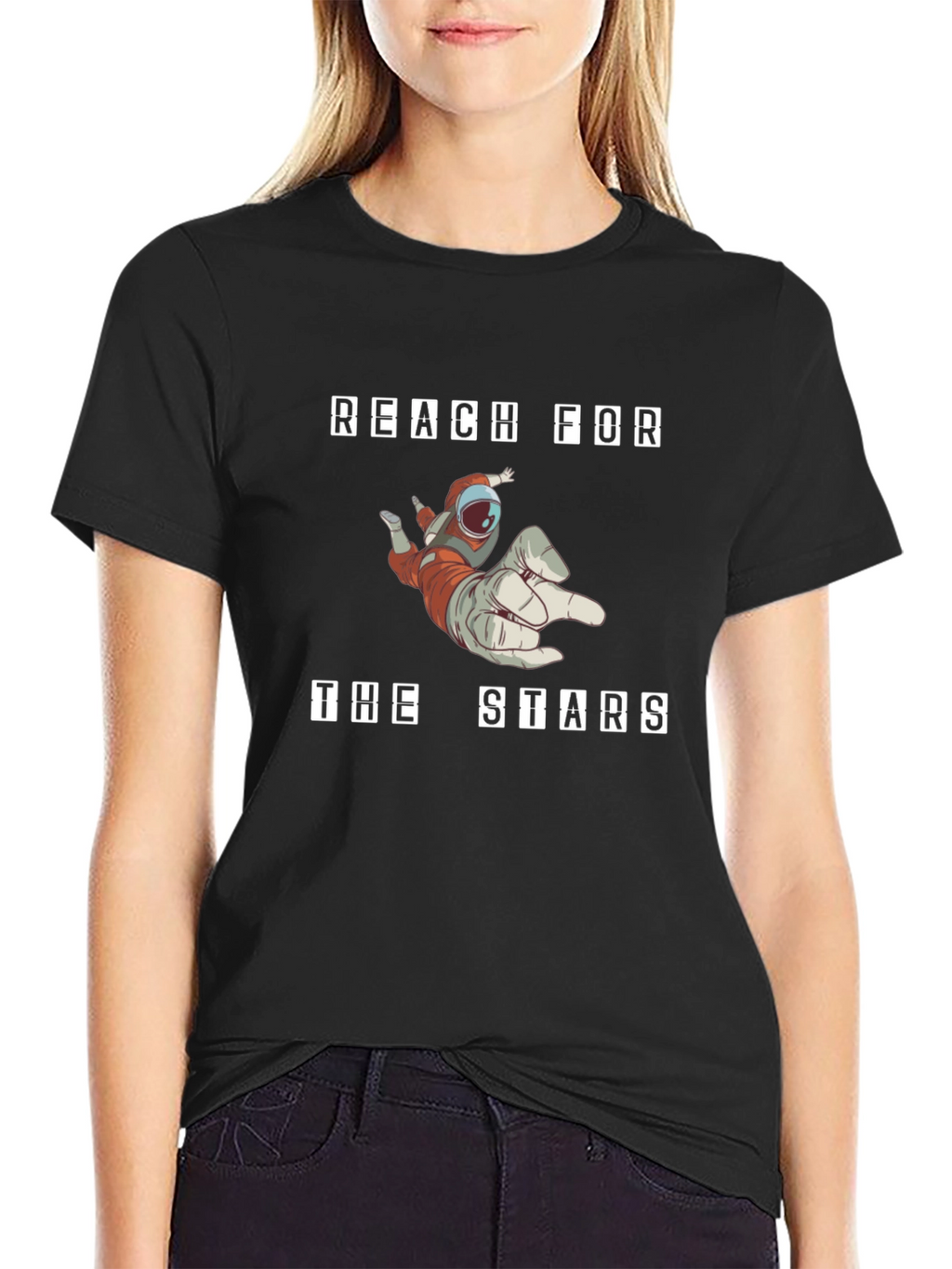 Reach For The Stars Astronaut T-Shirt - Black