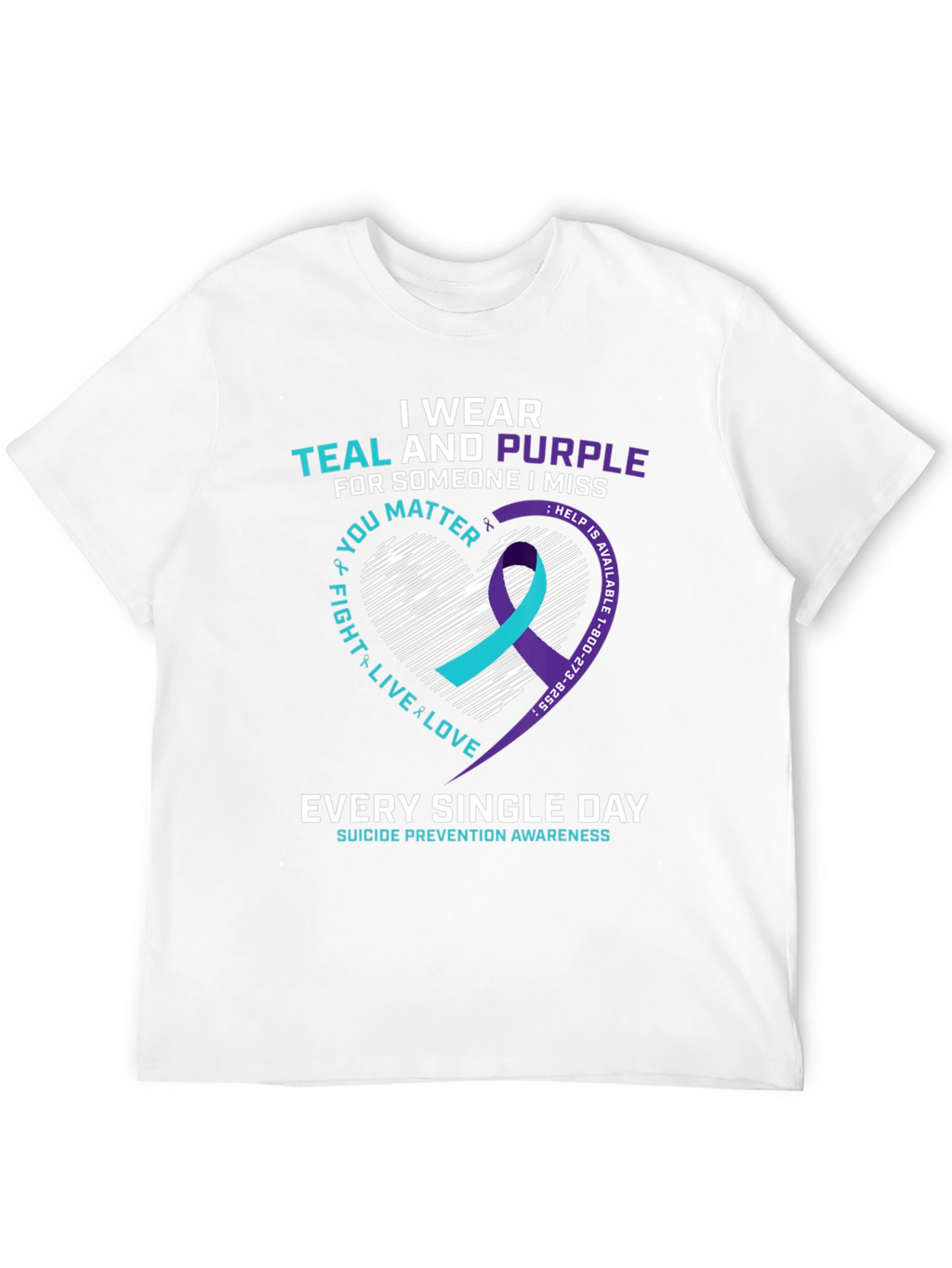 Teal & Purple Suicide Prevention Awareness T-Shirt