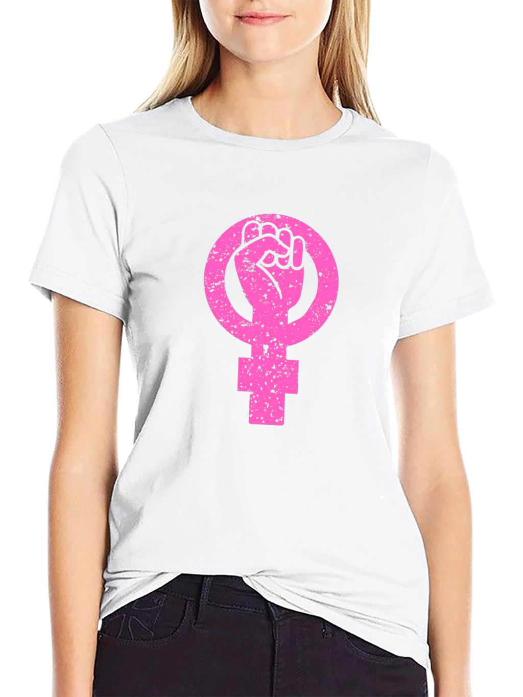 Feminist Fist Symbol T-Shirt - Black