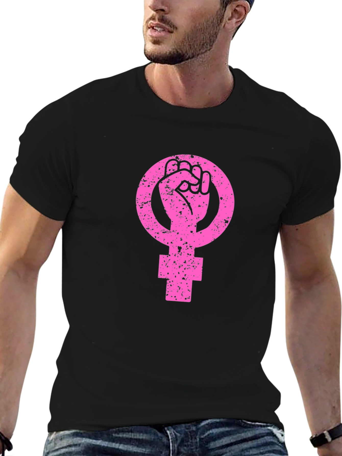 Feminist Fist Symbol T-Shirt - Black