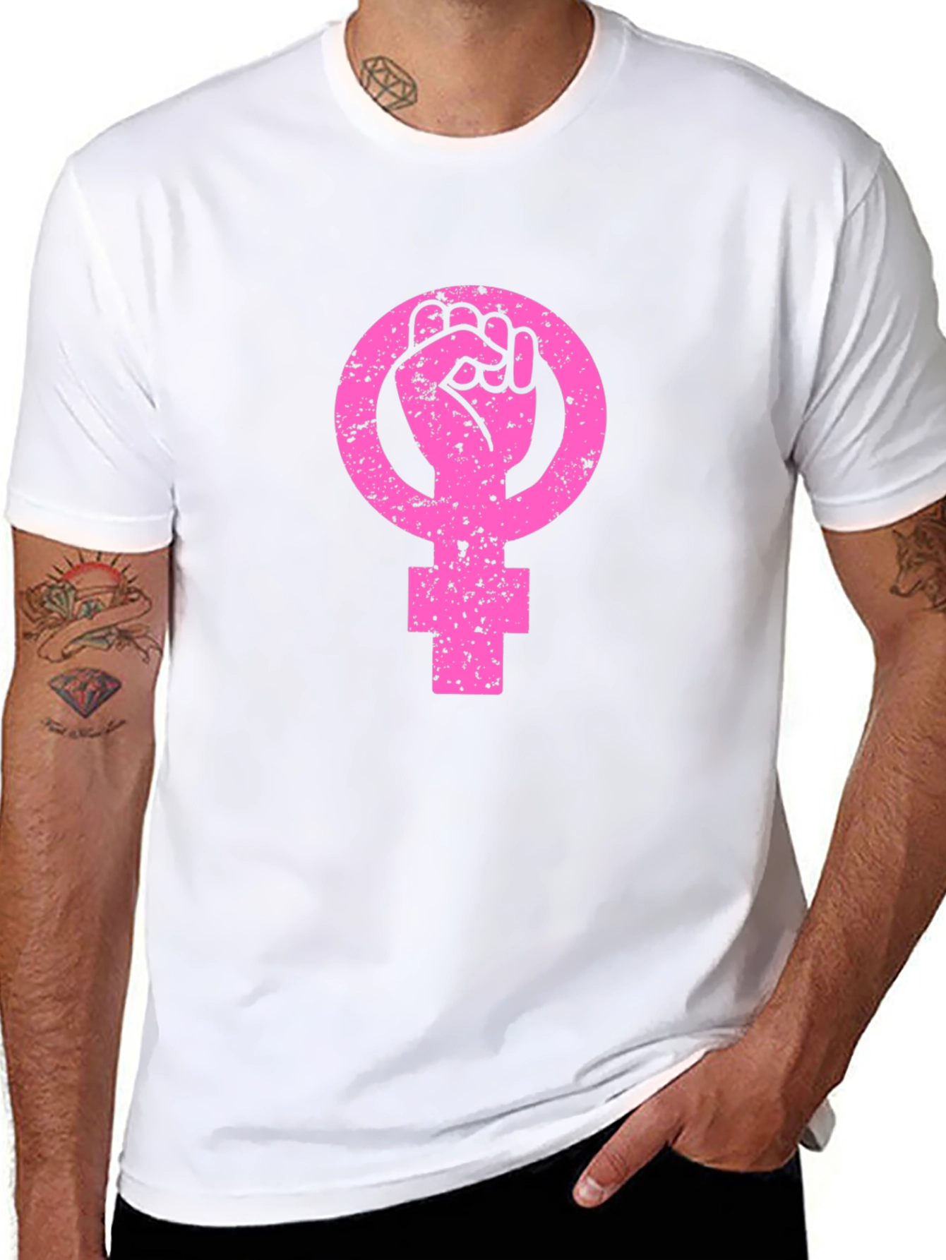 Feminist Fist Symbol T-Shirt - Black