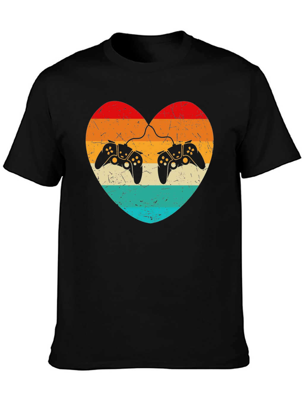 Retro Gaming Heart T-Shirt - Gamer Love Tee