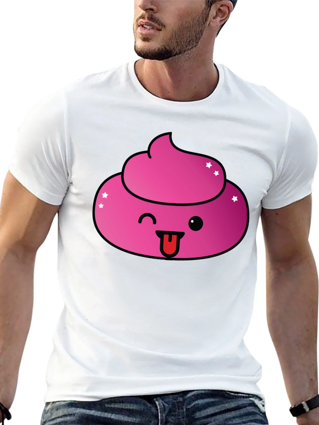 Pink Poop Emoji Graphic T-Shirt - Fun & Stylish!