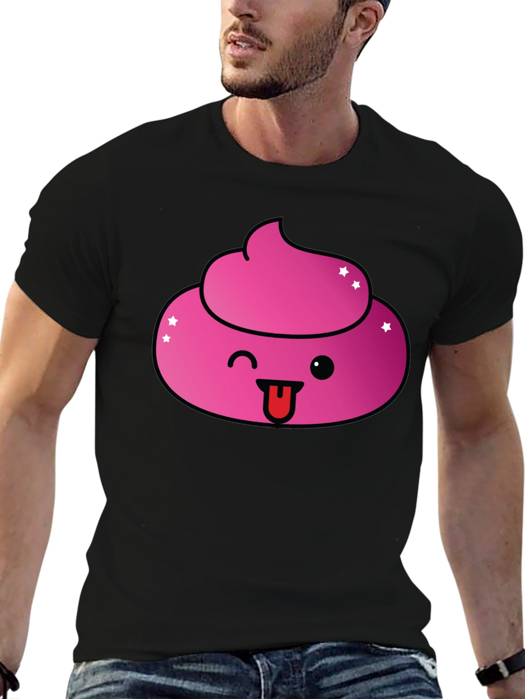 Pink Poop Emoji Graphic T-Shirt - Fun & Stylish!