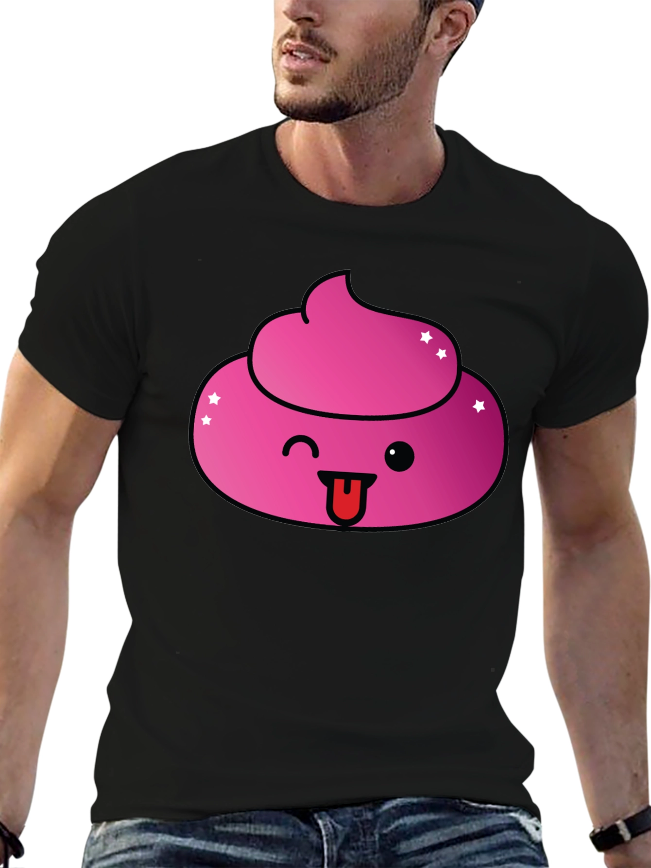 Pink Poop Emoji Graphic T-Shirt - Fun & Stylish!