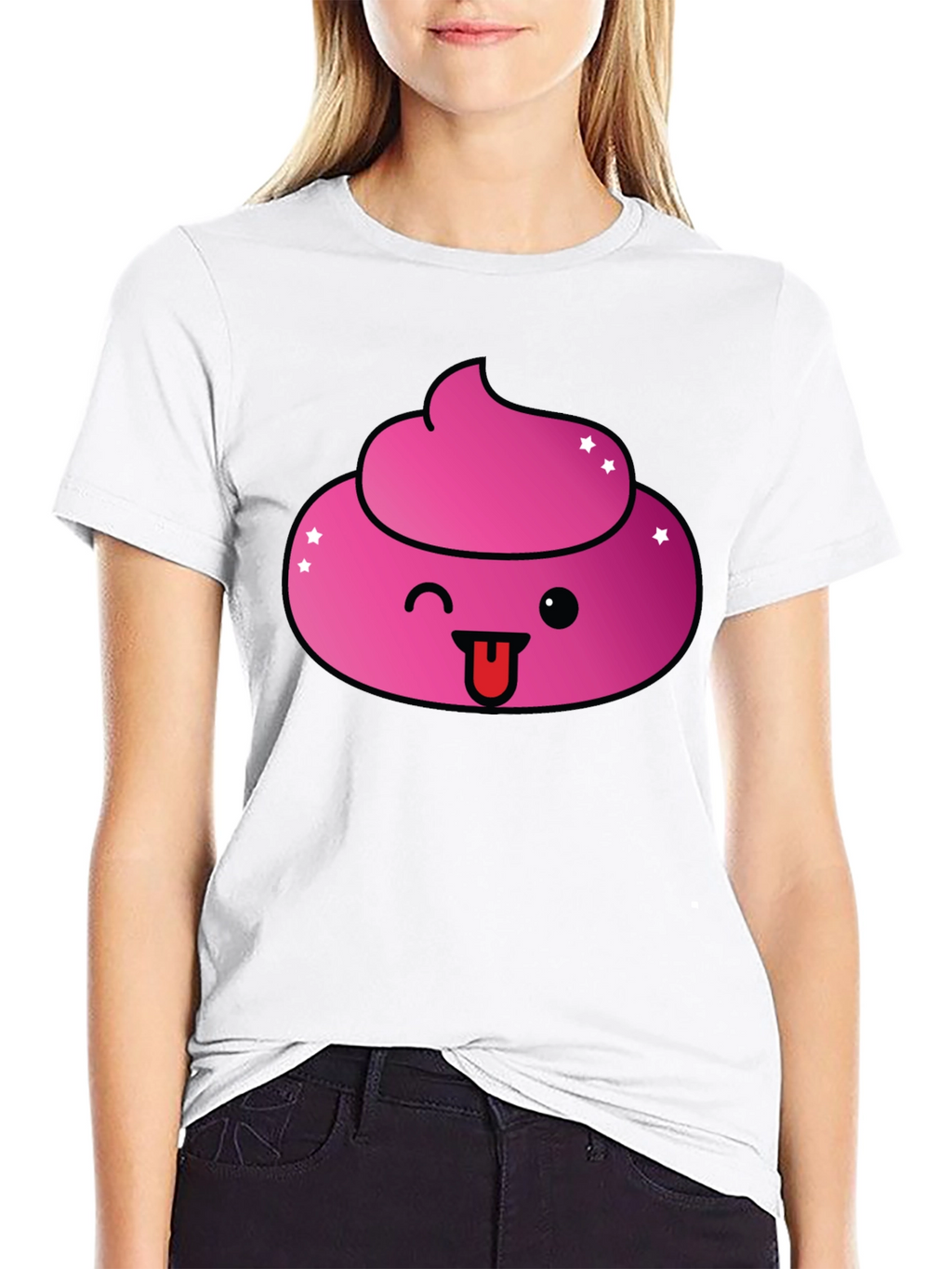 Pink Poop Emoji Graphic T-Shirt - Fun & Stylish!