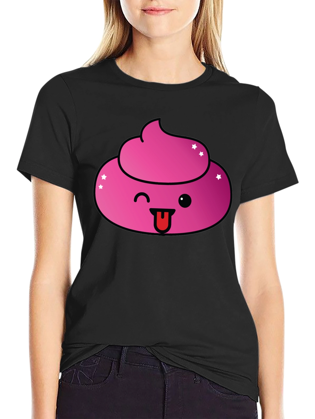 Pink Poop Emoji Graphic T-Shirt - Fun & Stylish!