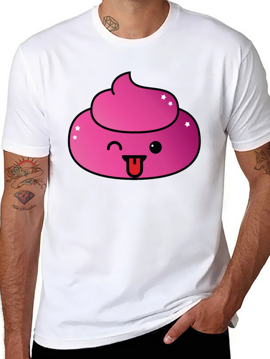 Pink Poop Emoji Graphic T-Shirt - Fun & Stylish!