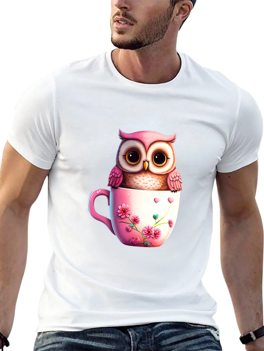 Cute Owl in Teacup T-Shirt
