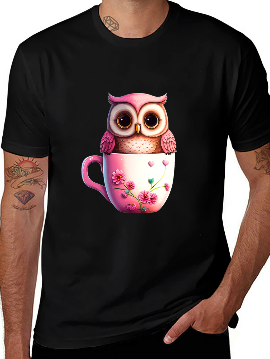 Cute Owl in Teacup T-Shirt